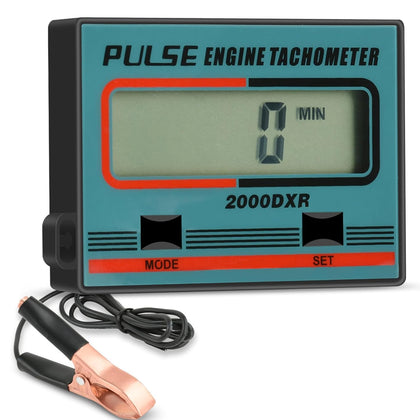 HFWHOK tachometer front display showing RPM and runtime for quick checks