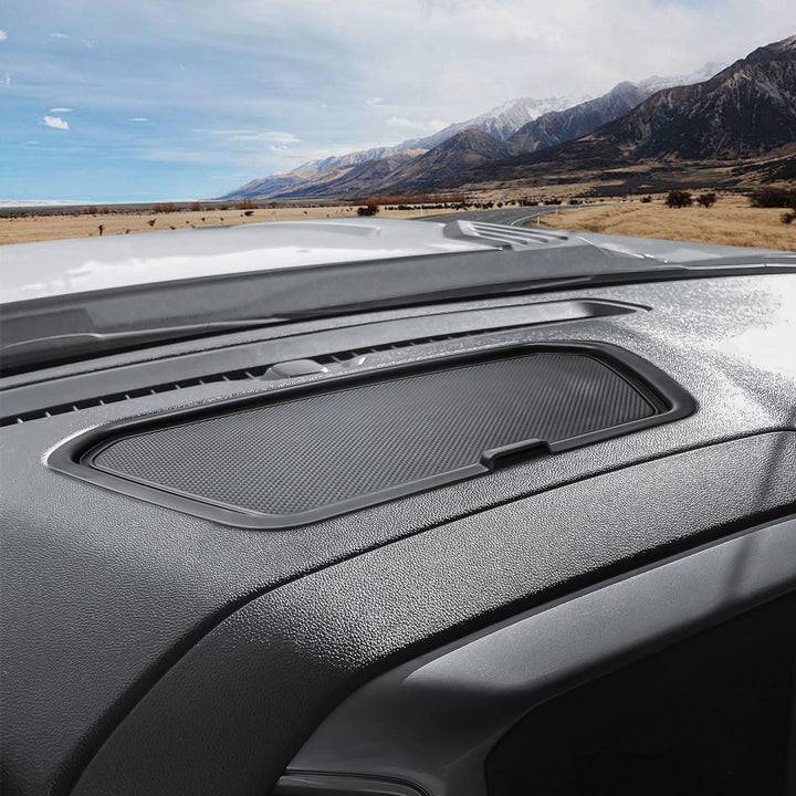 HGWEI front view of dash tray showing clean fit and accessible storage