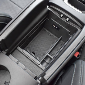 HGWEI front view of console tray showing organized storage benefit