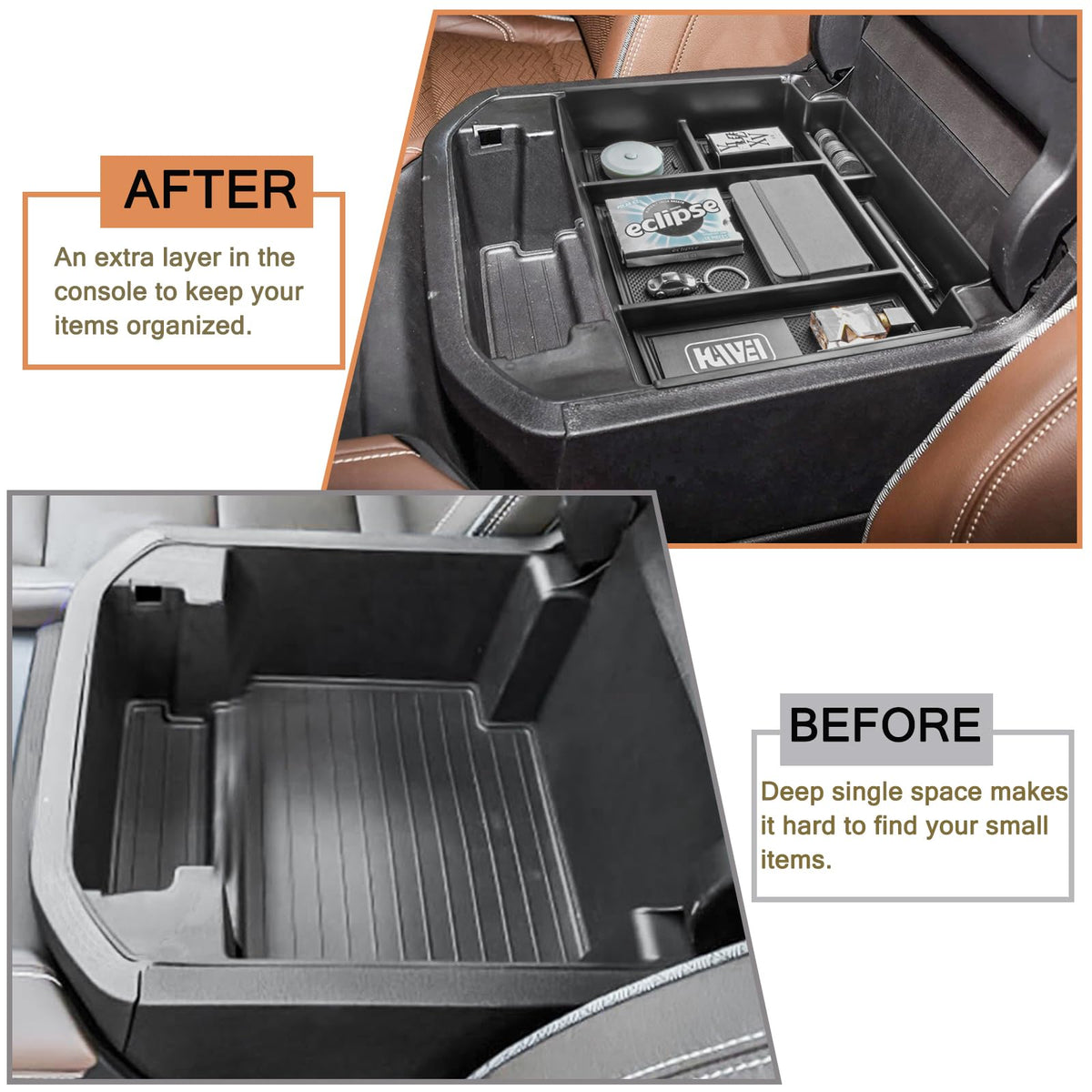 HGWEI installed in Yukon power sliding console showing seamless fit and convenience