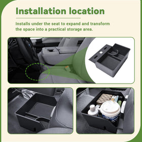 HGWEI organizer installed under truck seat demonstrating accessible storage benefit
