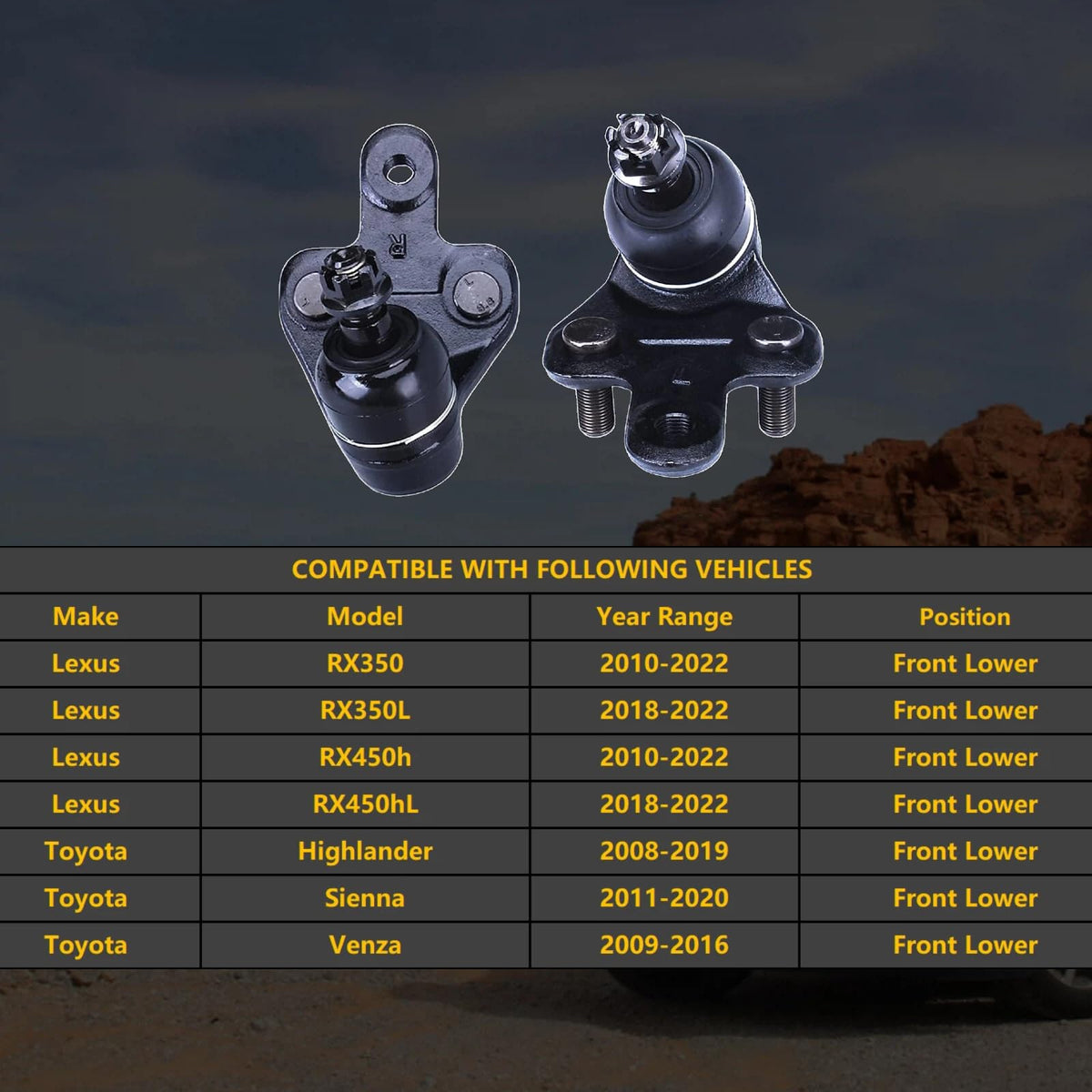 HHCM close-up of ball joint stud and threads highlighting precision machining for durability