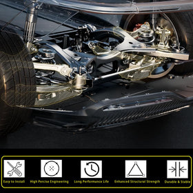 HHCM control arm installed under vehicle demonstrating restored steering benefit