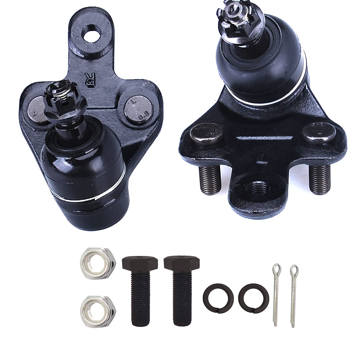 HHCM front lower ball joint kit packaging showing complete parts and benefit of ready-to-install