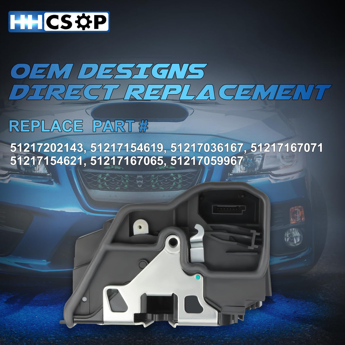 HHCSOP actuator mounted inside door panel demonstrating fit and easy installation access