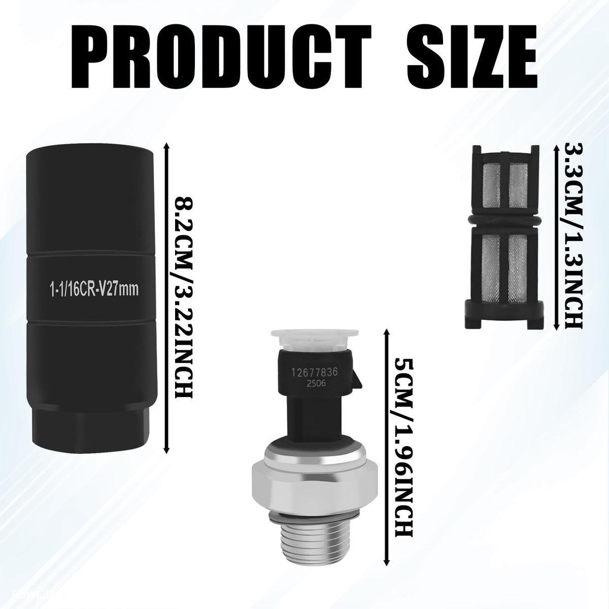 HHZL socket and filter laid out together for complete kit convenience