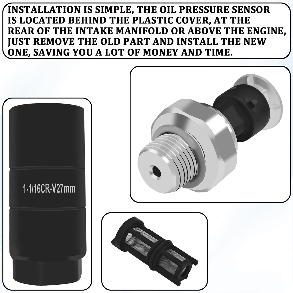 HHZL socket engaged on sensor demonstrating proper tool fit and safe removal