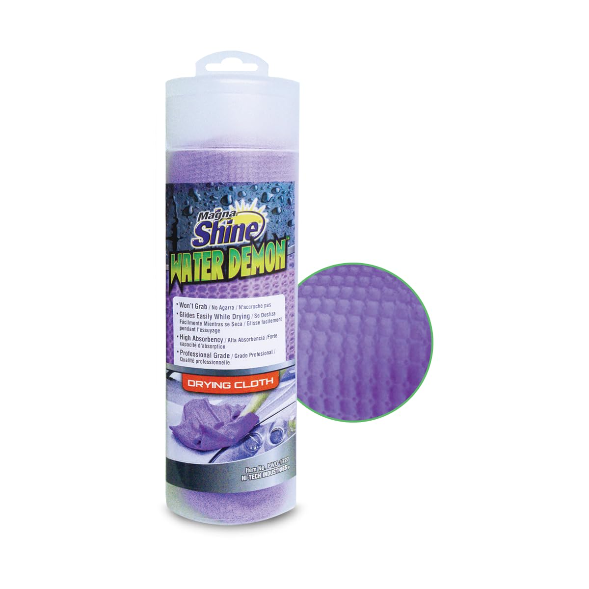 HI-TECH towel absorbing large water spill demonstrating capacity