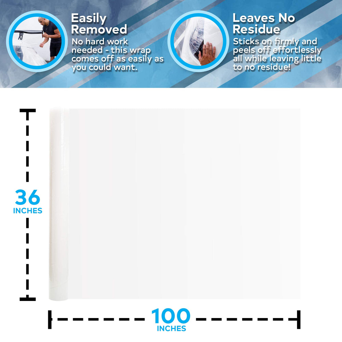 HI-TECH roll width and ruler showing 36 inch coverage benefit