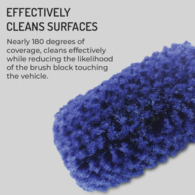 HI-TECH brush next to car door showing 14-inch coverage to speed up washing