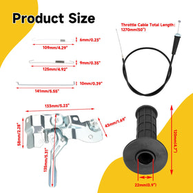 HIAORS extra throttle linkage kit showing spare rods and springs for quick replacement