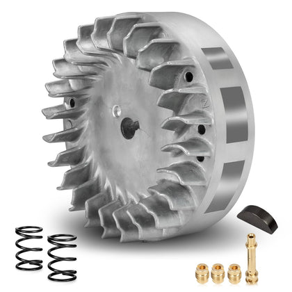 HIAORS flywheel front view showing lightweight aluminum design and improved power delivery