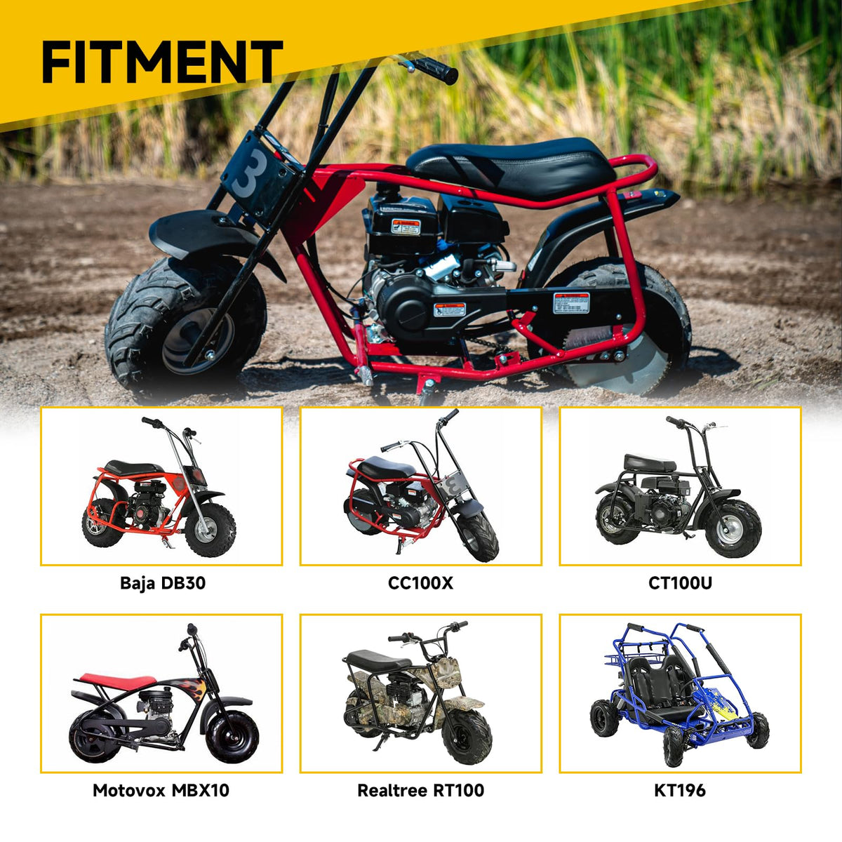 HIAORS tire installed on mini bike riding a dirt trail for improved control