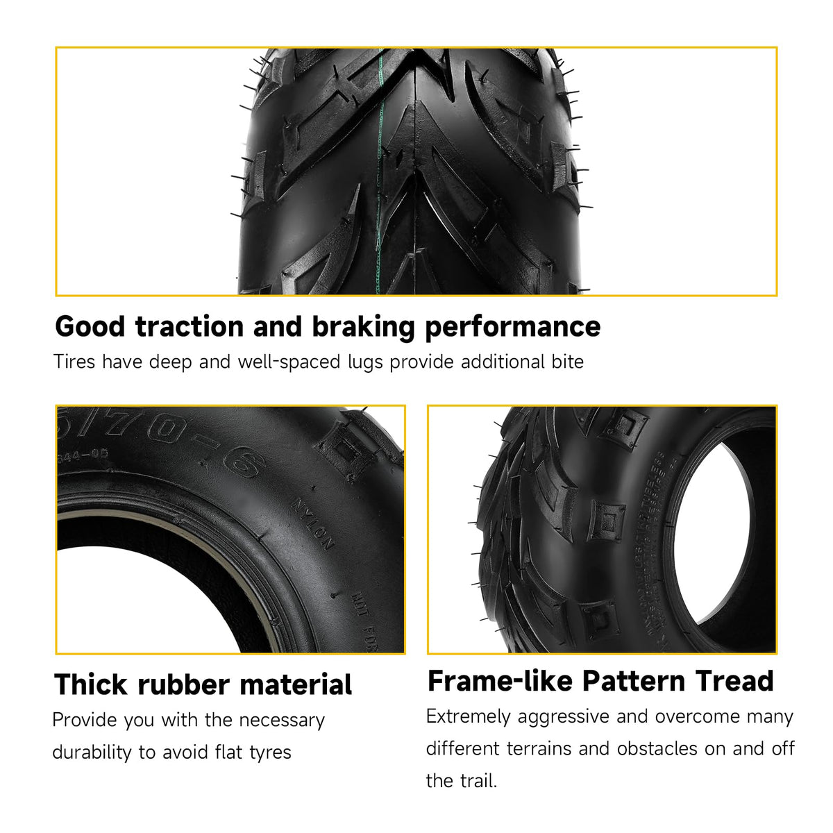 HIAORS tire on a mini bike in outdoor setting for versatile weekend riding