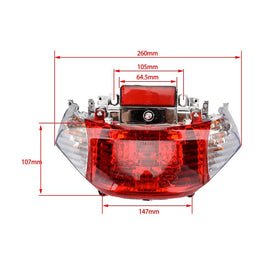 HIAORS taillight mounted on scooter rear, illustrating fitment and improved rear visibility