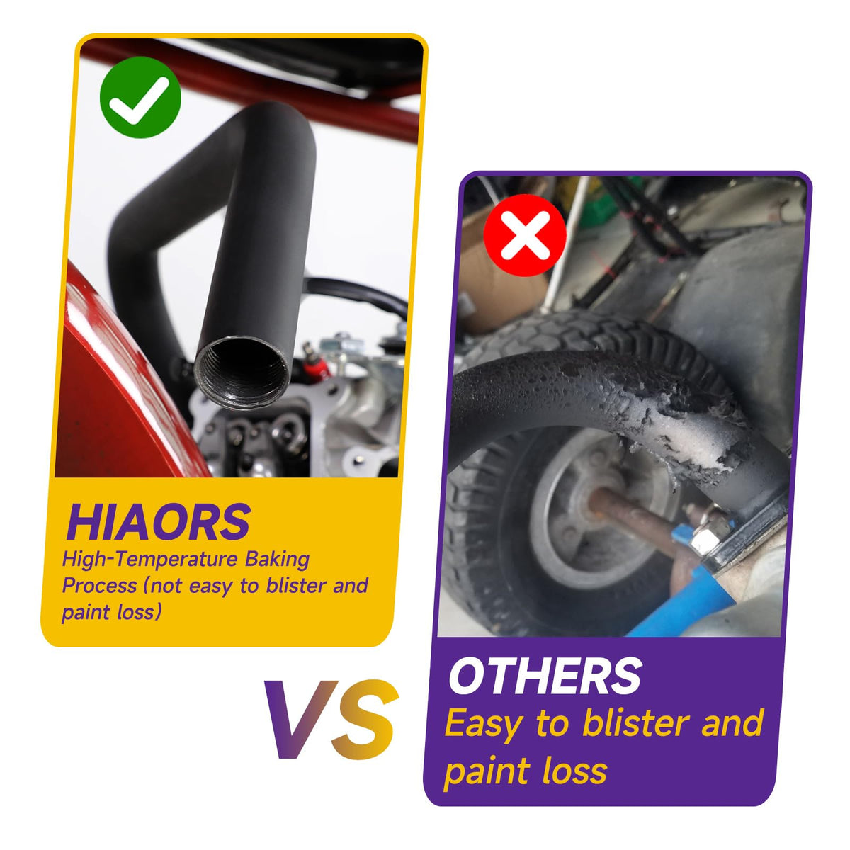 HIAORS baked-on finish texture resisting chips and heat damage