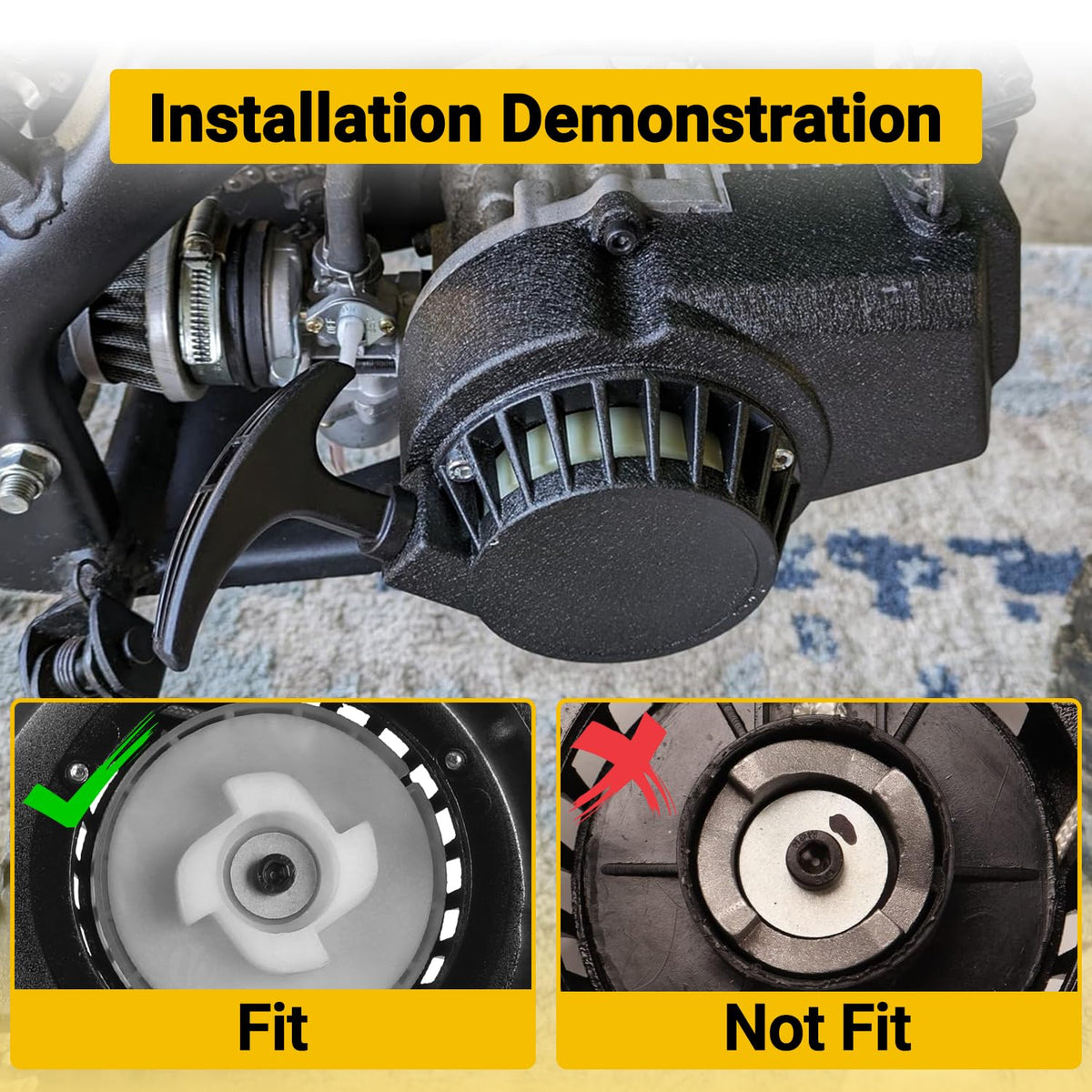 HIAORS pull rope detail showing robust cord for reliable starting benefit