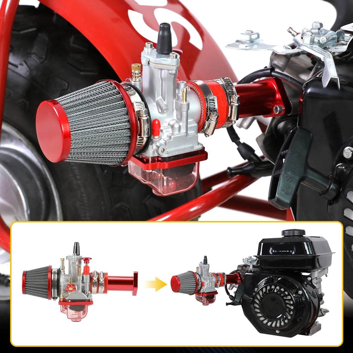HIAORS PWK24 D-shaped flat slide detail for faster throttle response and smooth flow