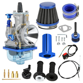 HIAORS PWK 24mm front view showing blue body and mounting flange benefits improved fit