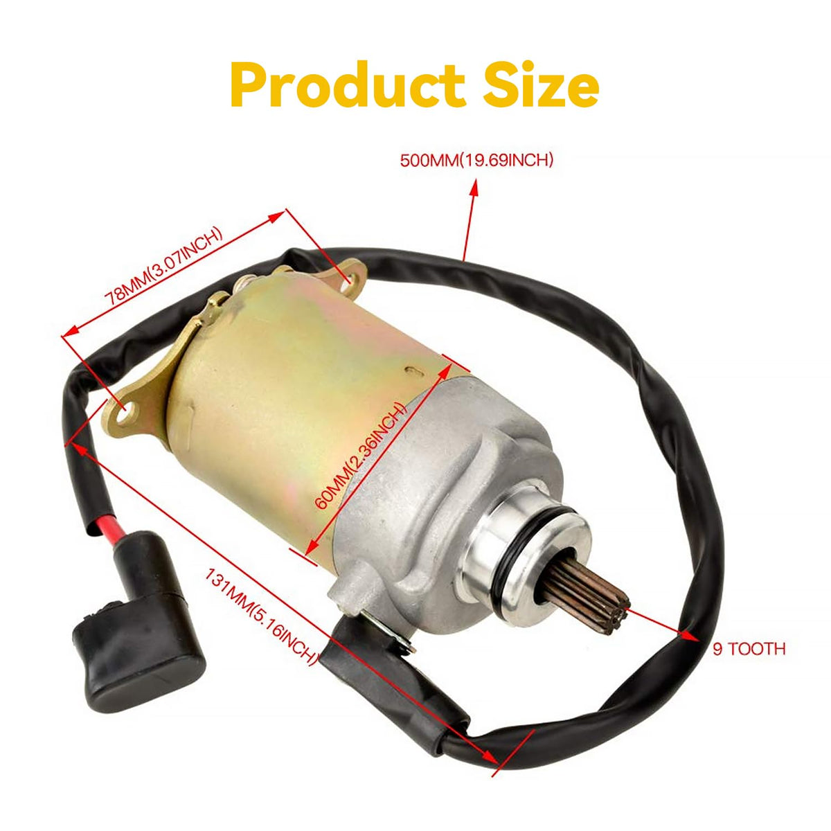 HIAORS starter installed on a GY6 engine illustrating fitment and orientation