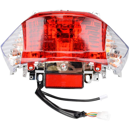 HIAORS front view of taillight assembly showing clear red lens and integrated signals, for easy replacement