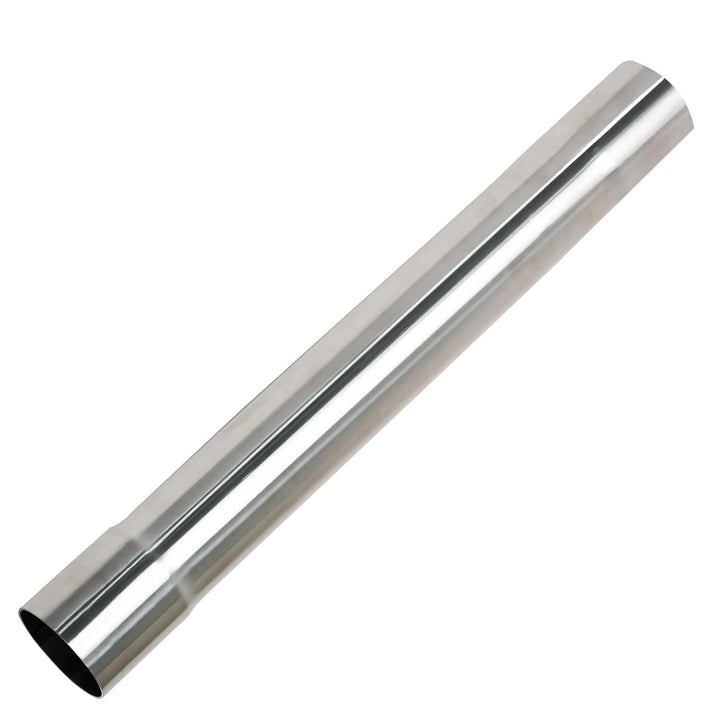 HiBuyer front view of 2-inch T304 exhaust tube showing polished finish and fit benefit