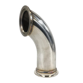 HiBuyer front view of 3" V-band 90° elbow showing clean flange faces and fit