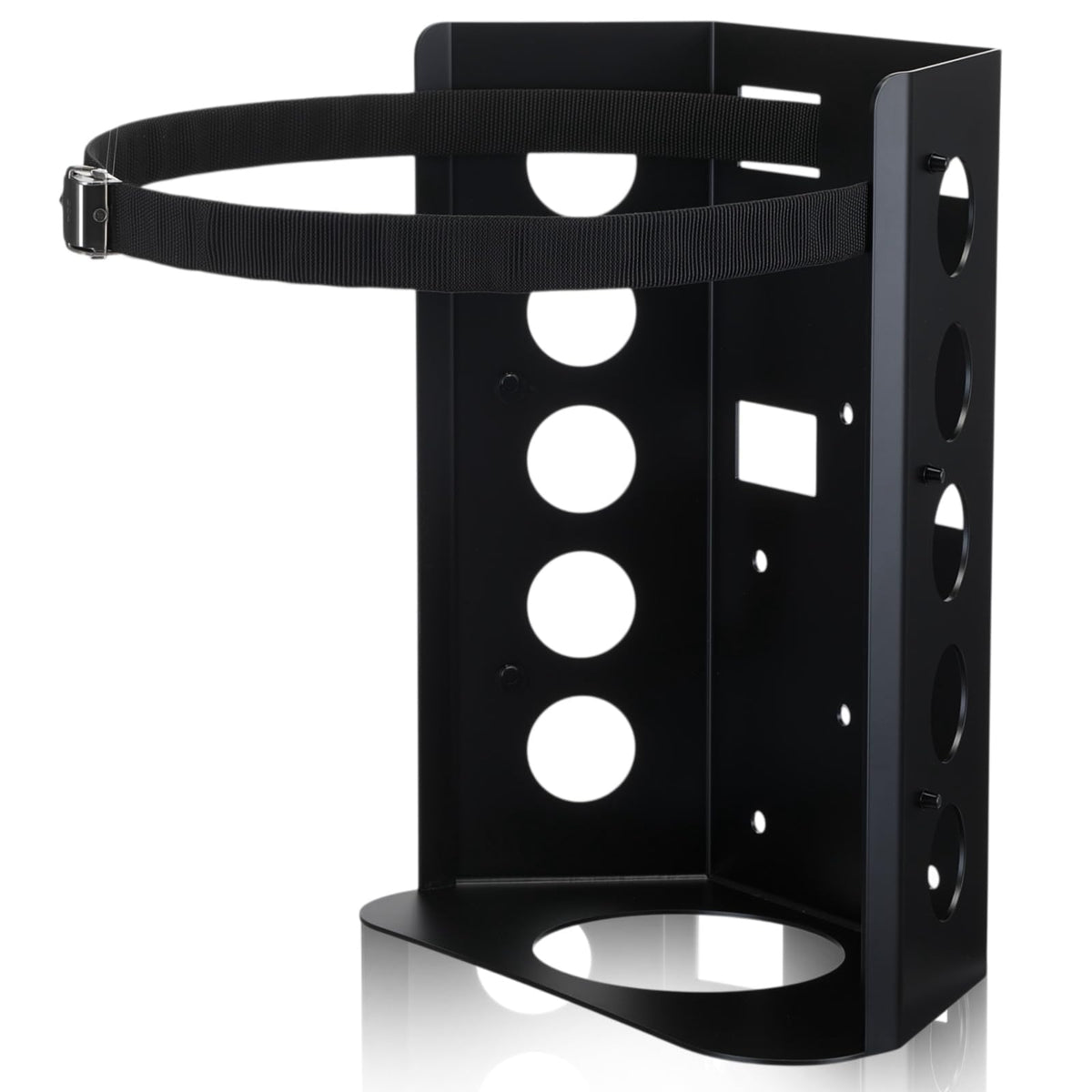 Hicarer front view bracket showing secure tank fit and space-saving benefit