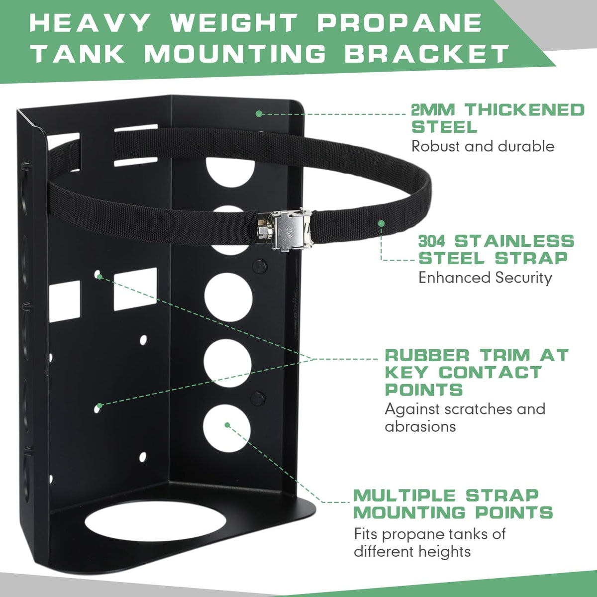 Hicarer stainless strap and quick-release latch detail for secure fastening