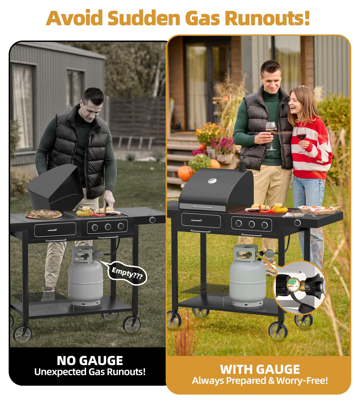 HICOOI gauge mounted on RV propane tank offering travel confidence
