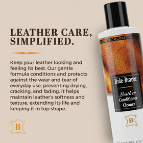 Hide-Bracer bottle held in hand demonstrating easy 8 fl oz size and convenient use