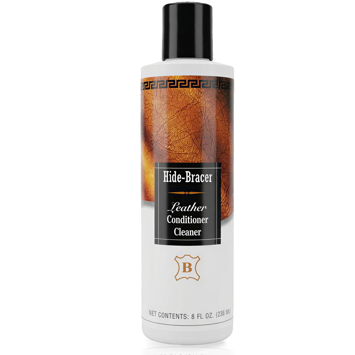 Hide-Bracer front label showing product name and size for clear identification and choice