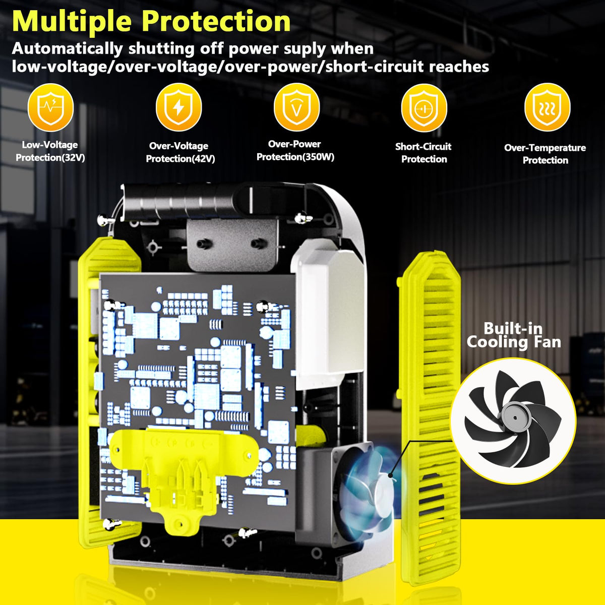Hiesuan LED emergency light on high, bright 300 lm illumination for safety