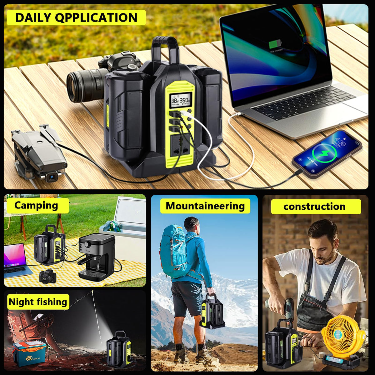 Hiesuan powering RV camping setup, convenient backup power and lighting