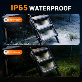 Hifor mounted on RV step providing safe, warm-edge illumination