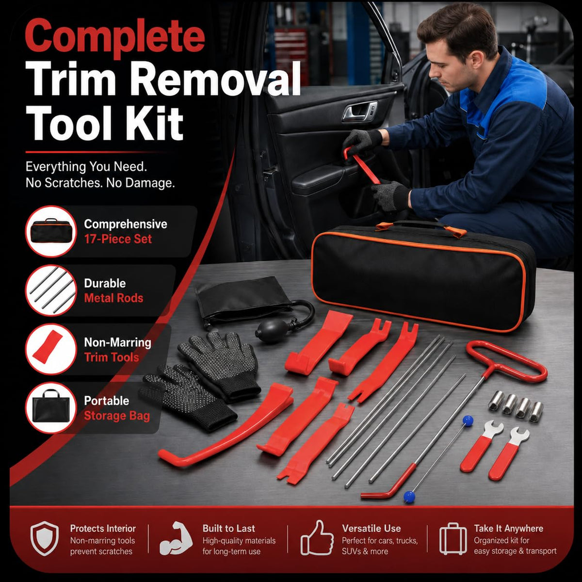 HIGH & SKY air wedge and pump inflated to create a controlled gap for safe tool insertion