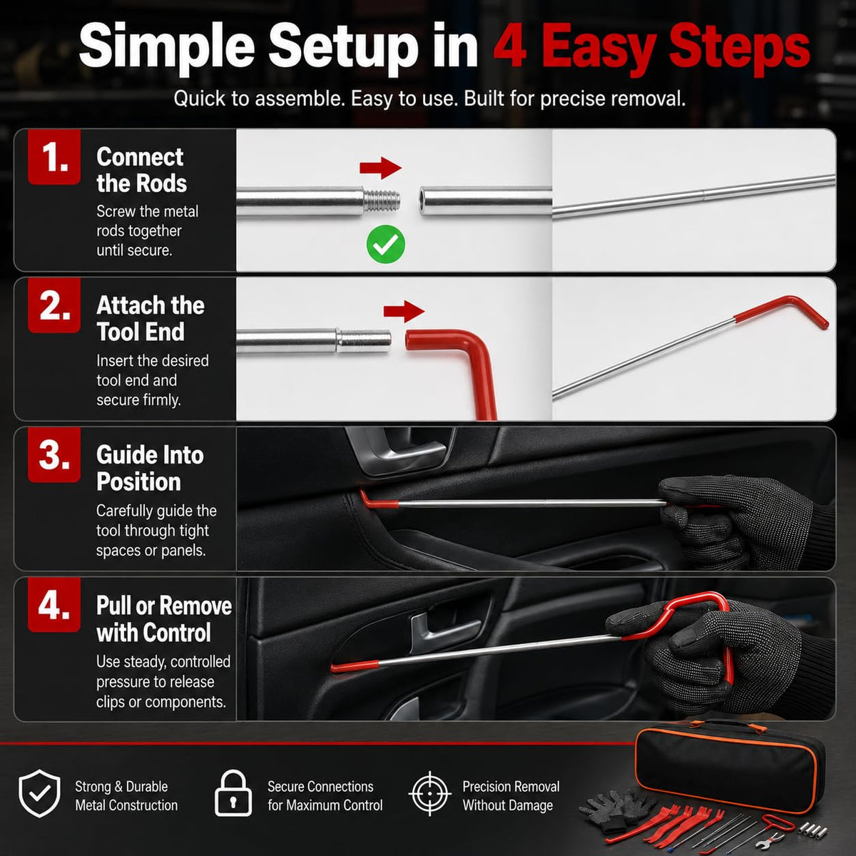 HIGH & SKY tool in use creating a small door gap to avoid panel damage during entry