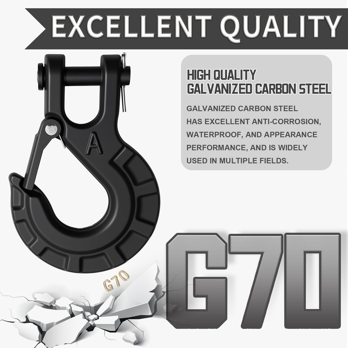 High-PQ hook beside ruler showing scale for correct fit and compatibility