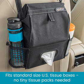 High Road organizer mounted on back of seat for rear passenger access