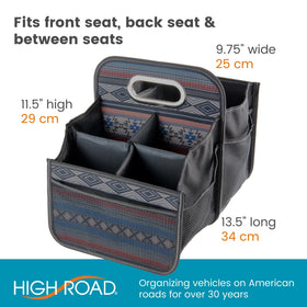 High Road car caddy backseat tablet storage holding a tablet and books for passenger convenience