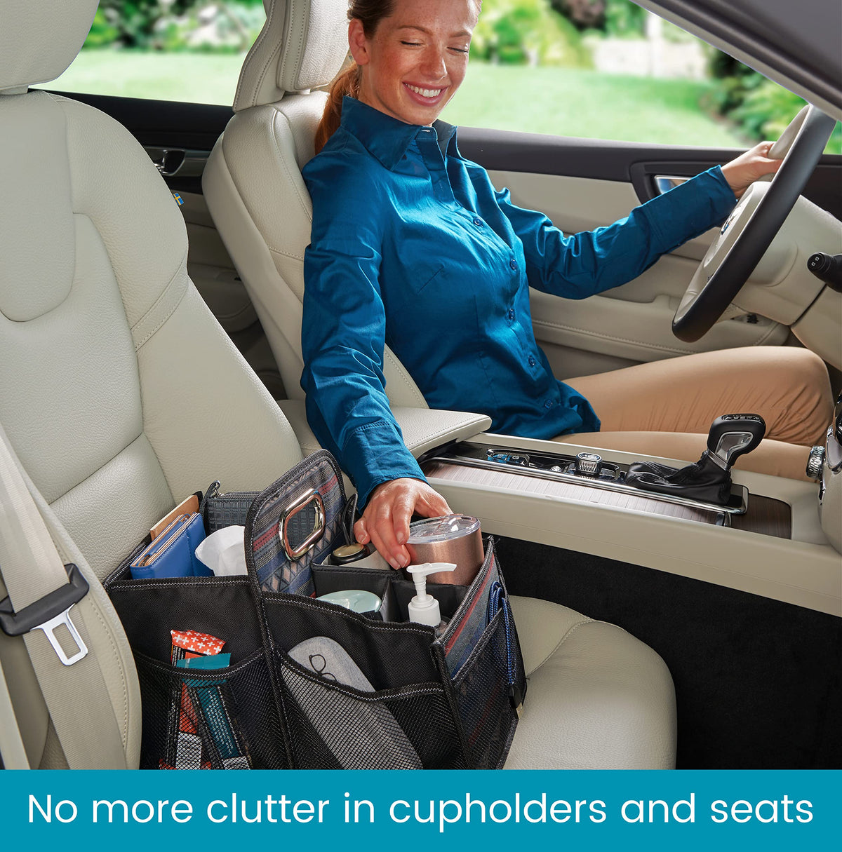 High Road car caddy metal handle closeup for easy one-handed carrying convenience