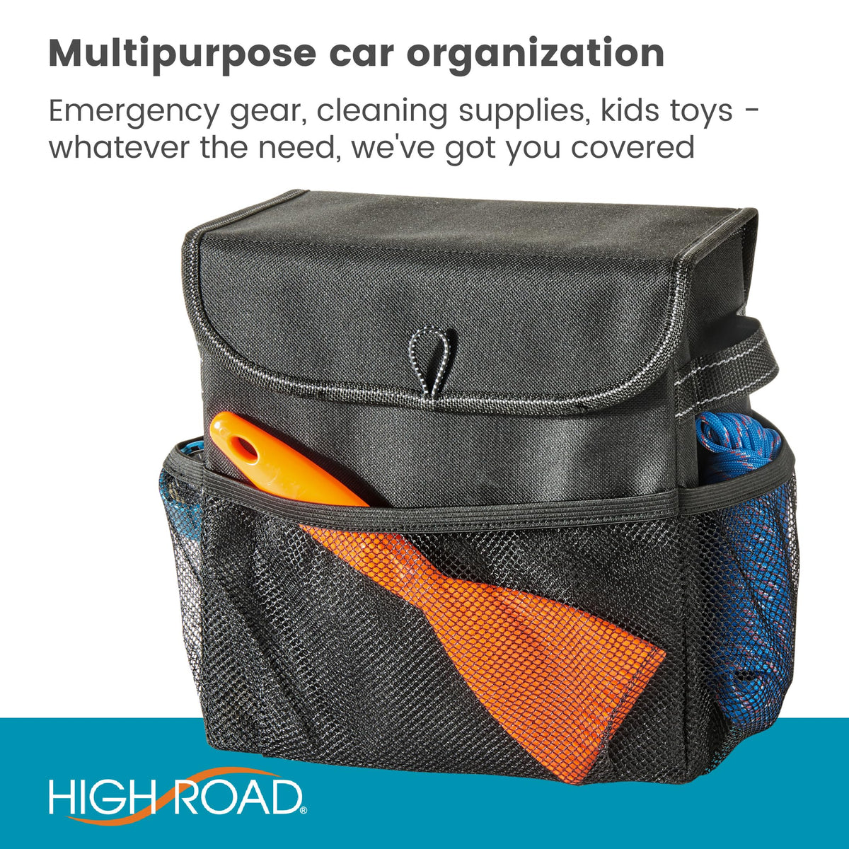 High Road Carganizer close-up of heavy-duty polyester material and durable stitching