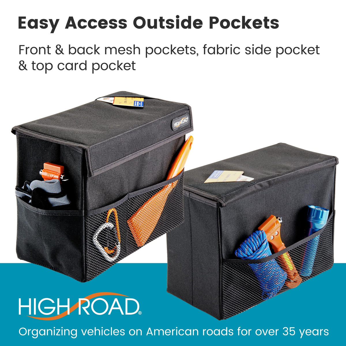 High Road Carganizer folded flat for compact storage at home