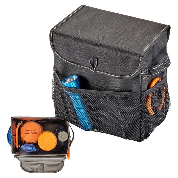High Road Carganizer front view showing lid and compact profile for tidy storage