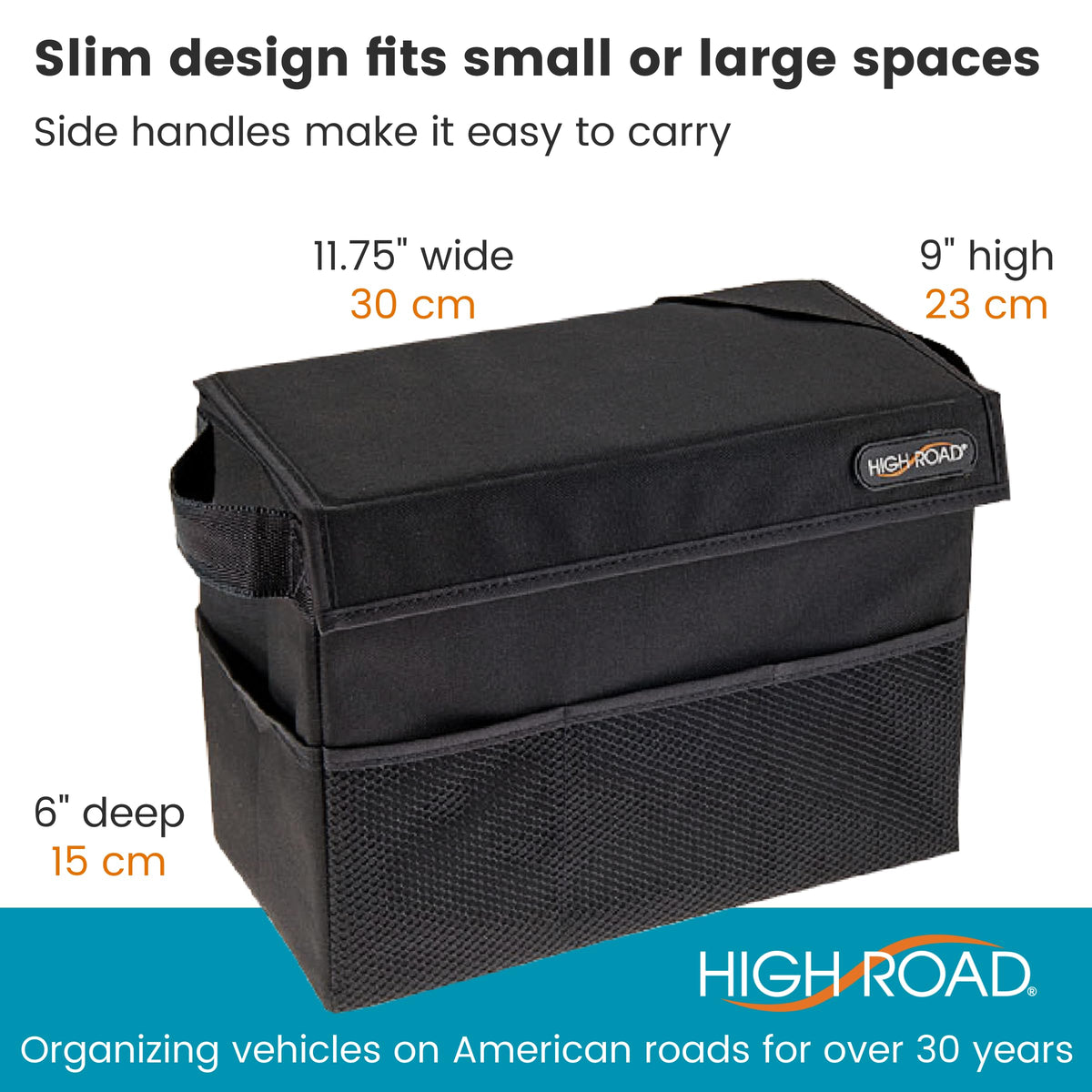 High Road Carganizer reinforced handles enable easy carrying