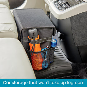 High Road Carganizer placed on a car seat demonstrating portable convenience