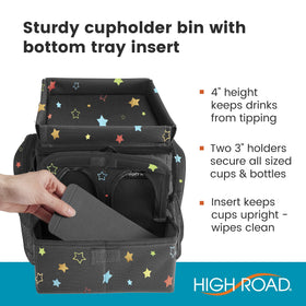 High Road CarHop cup holders in use securing drinks while traveling