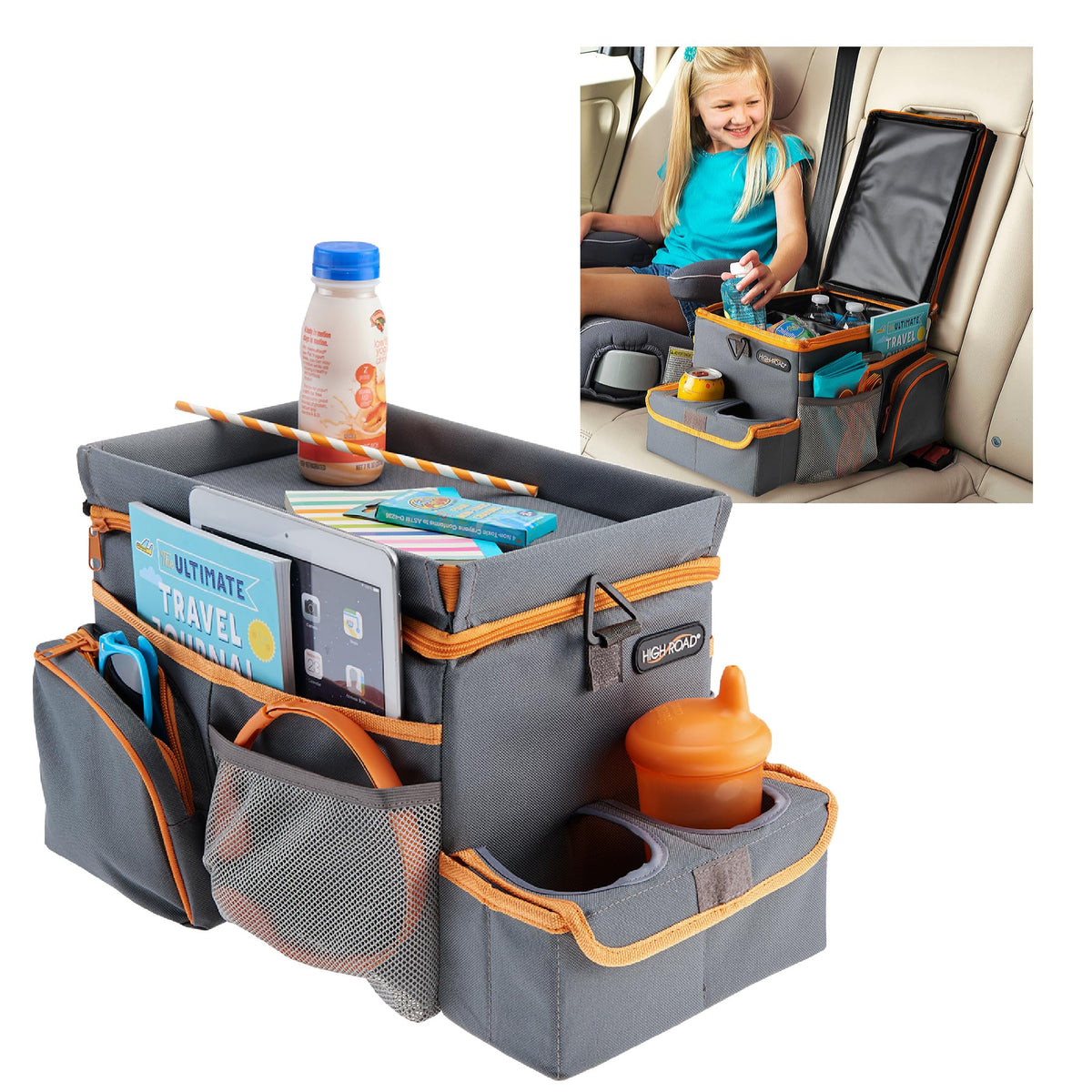 High Road CarHop front view showing organized cooler and tray benefit