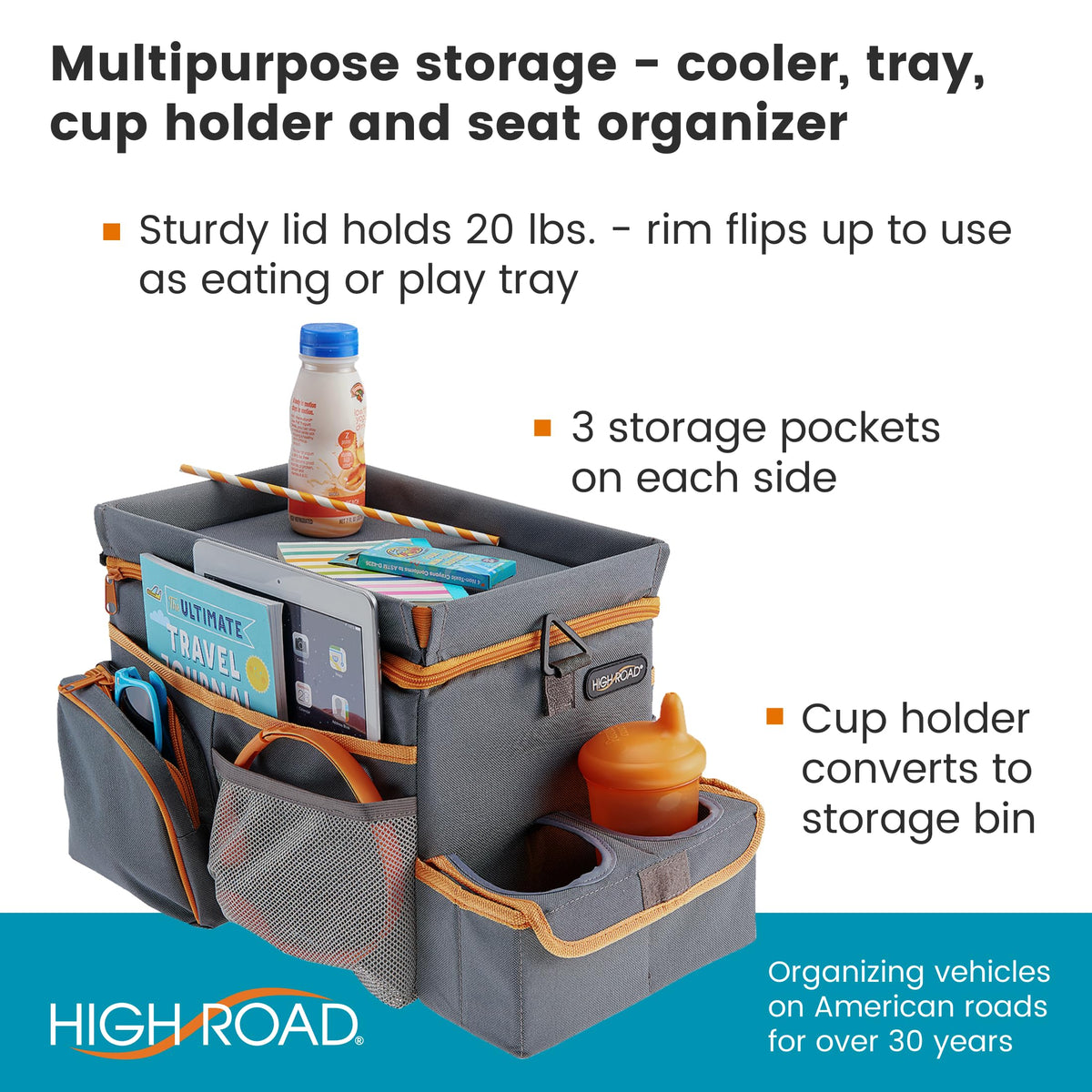 High Road CarHop insulated compartment open with divider keeping items chilled