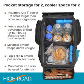 High Road CarHop side pocket detail holding utensils for easy access